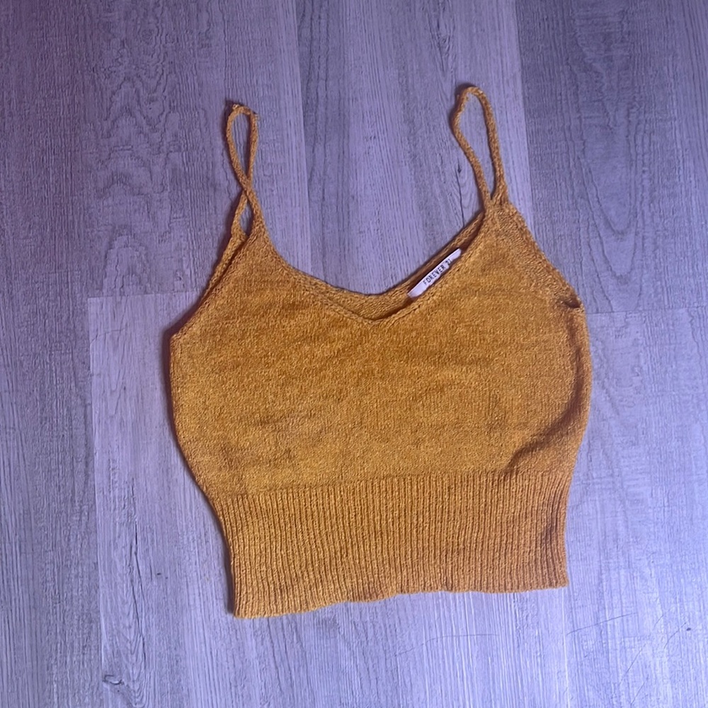 Yellow knit tank top